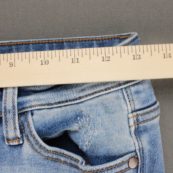 Judy Blue Jeans Womens 1/25 Blue Boyfriend Fit Stretch Distressed Pockets - Picture 4 of 11